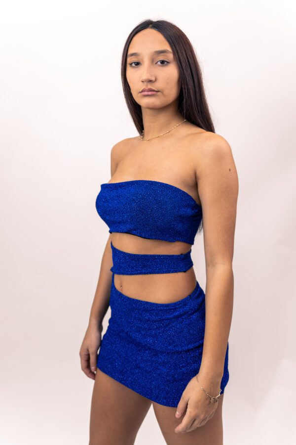 Vestido Strapless lurex